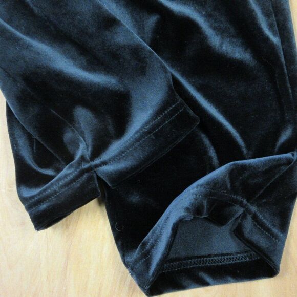 RUSS WOMAN Black Velour Pull On Pants Size 1X PETITE Elastic Waist Velvet Slacks - Picture 9 of 14